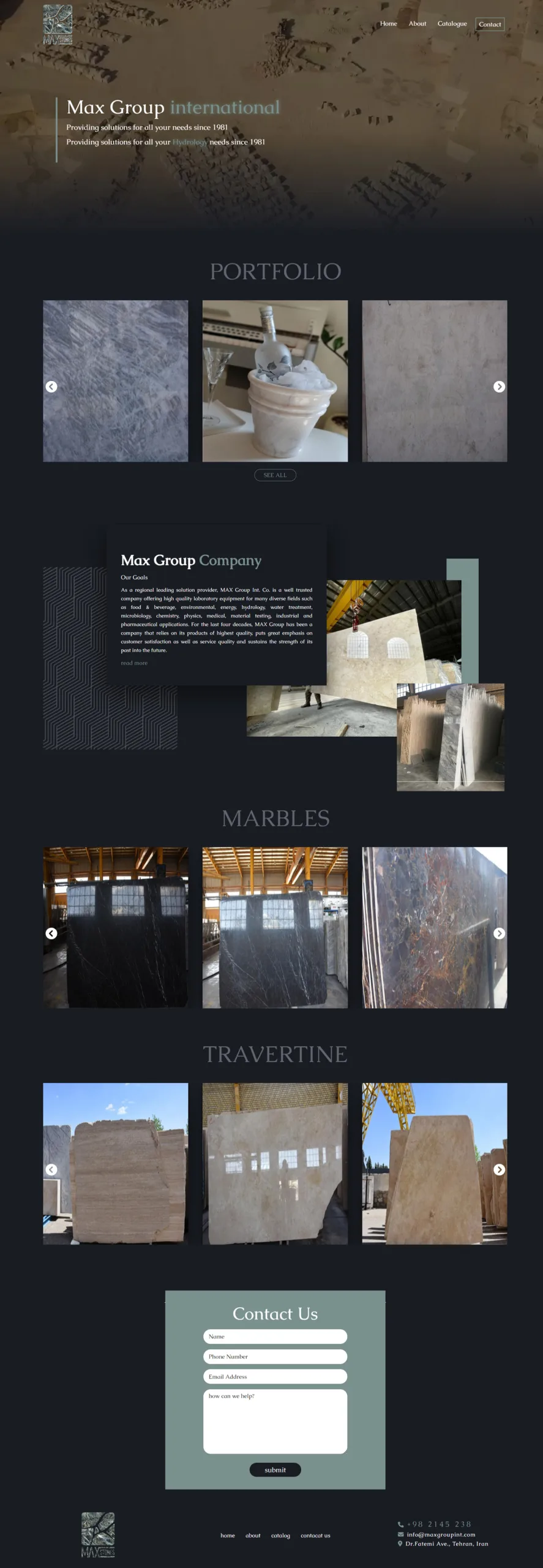 نمونه کار طراحی سایت max stones